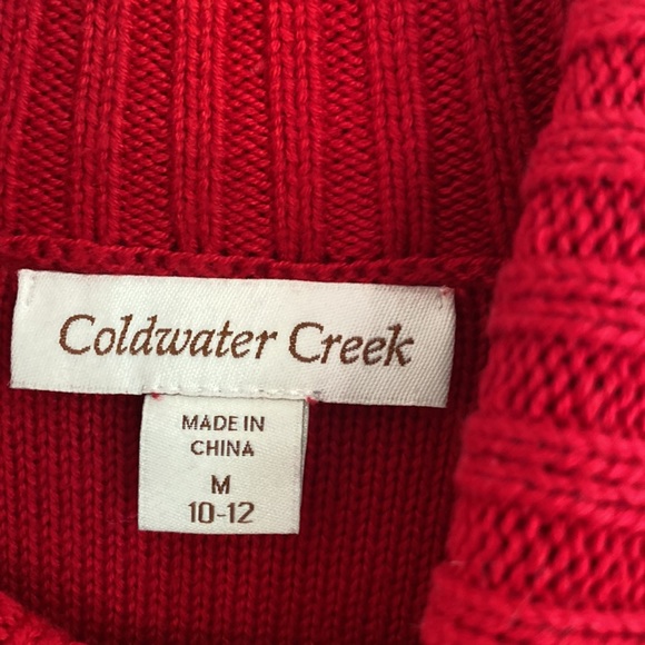 Cokewater Creek Medium Red knit turtleneck sweater - Picture 4 of 6